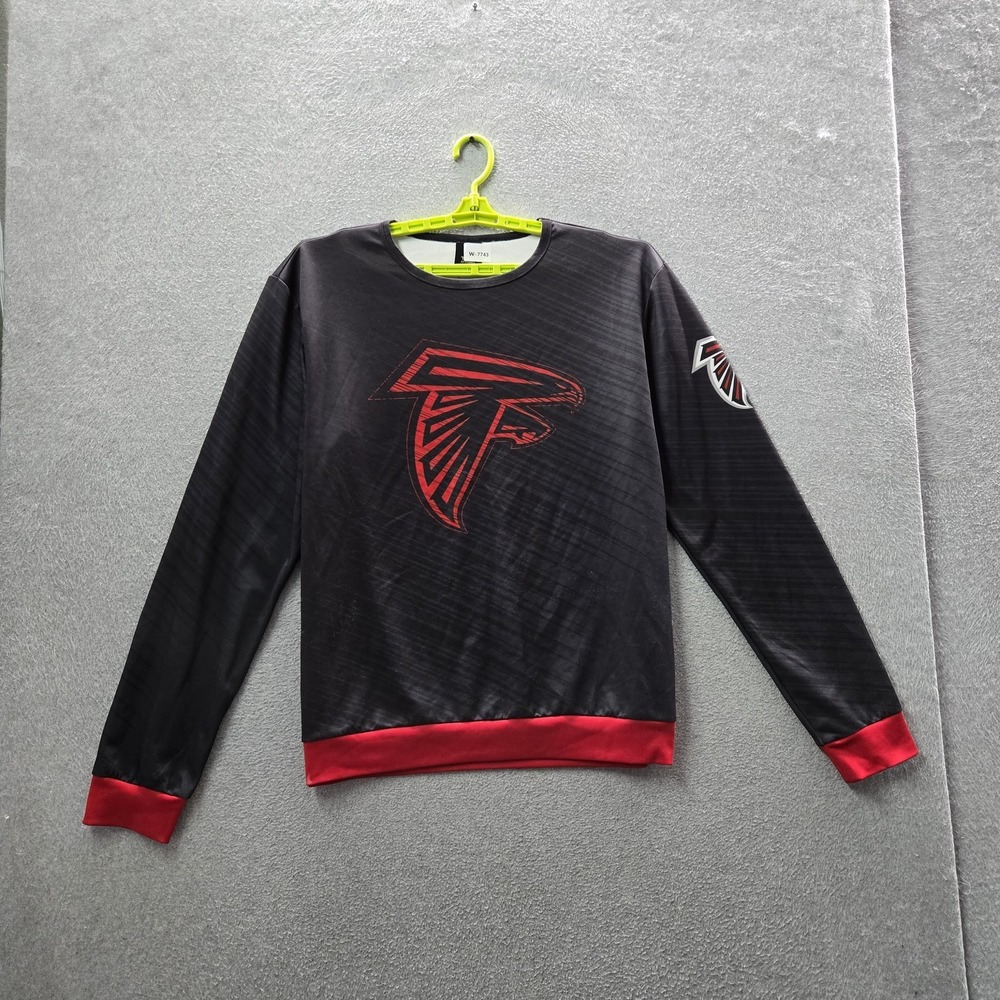 Atlanta Falcons Men Sweatshirt L Black NFL Team Apparel Graphic READ